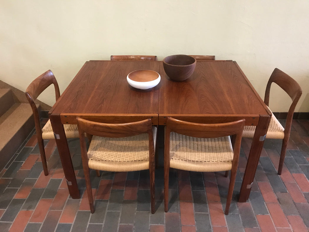 Rosewood + Chrome Dining Table