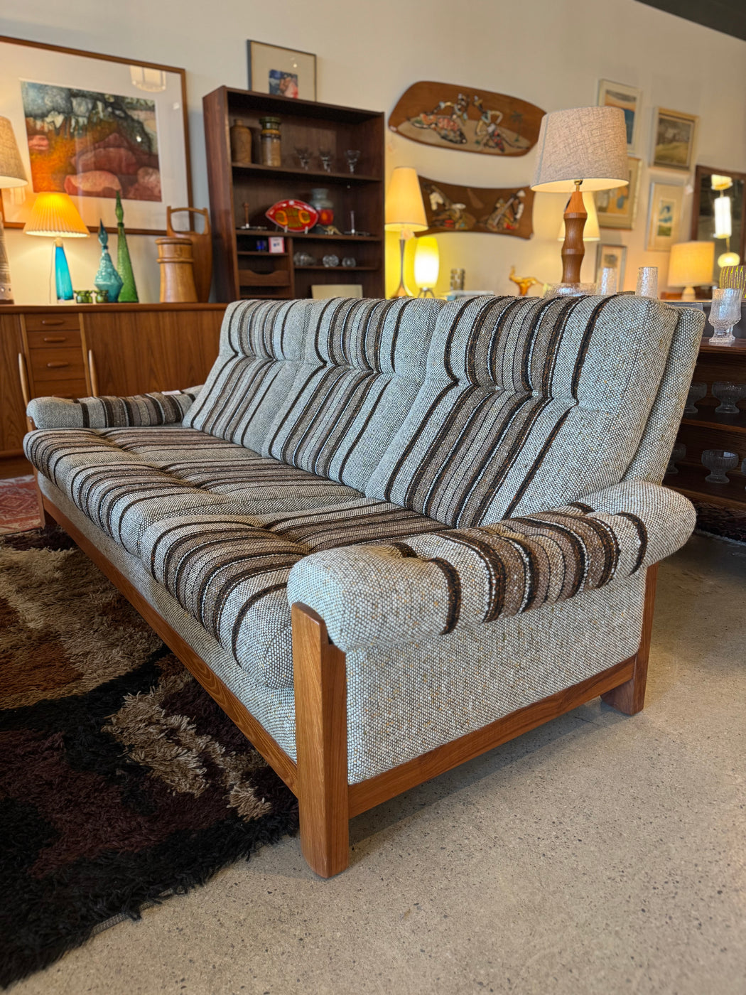 70s Teak Frame Sofa