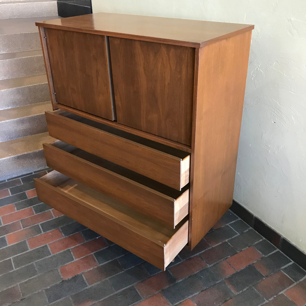 Vintage Walnut Tallboy Dresser