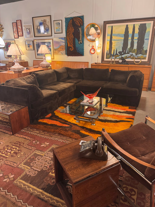 70s Plush Sectional Sofa