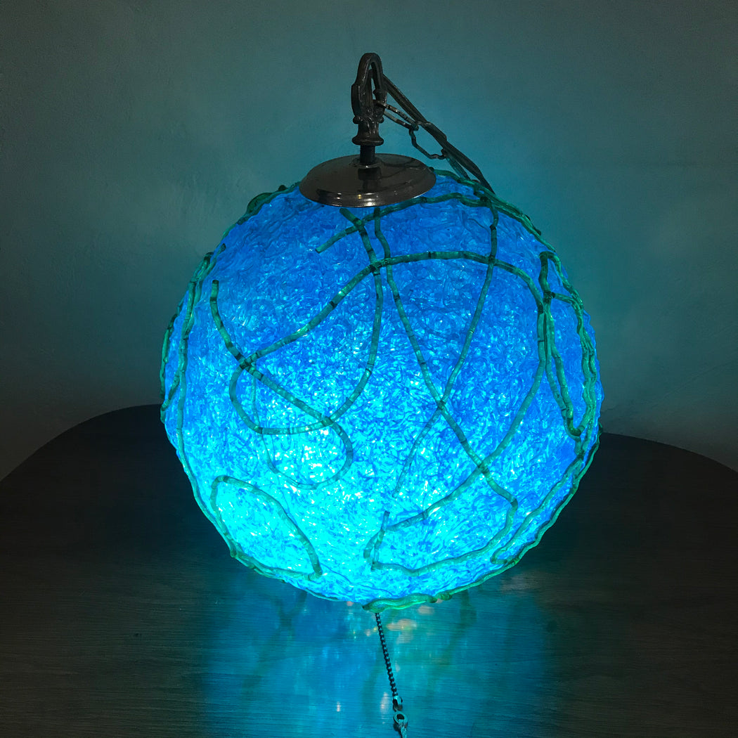 Blue Green Spaghetti Swag Lamp