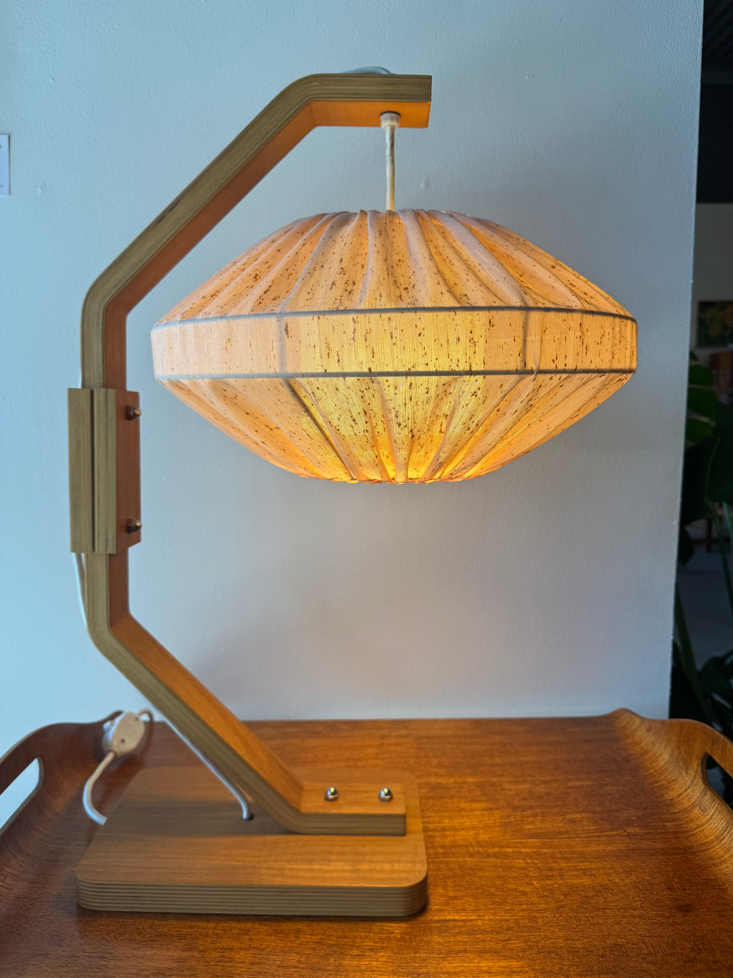 70s Bentwood Table Lamp