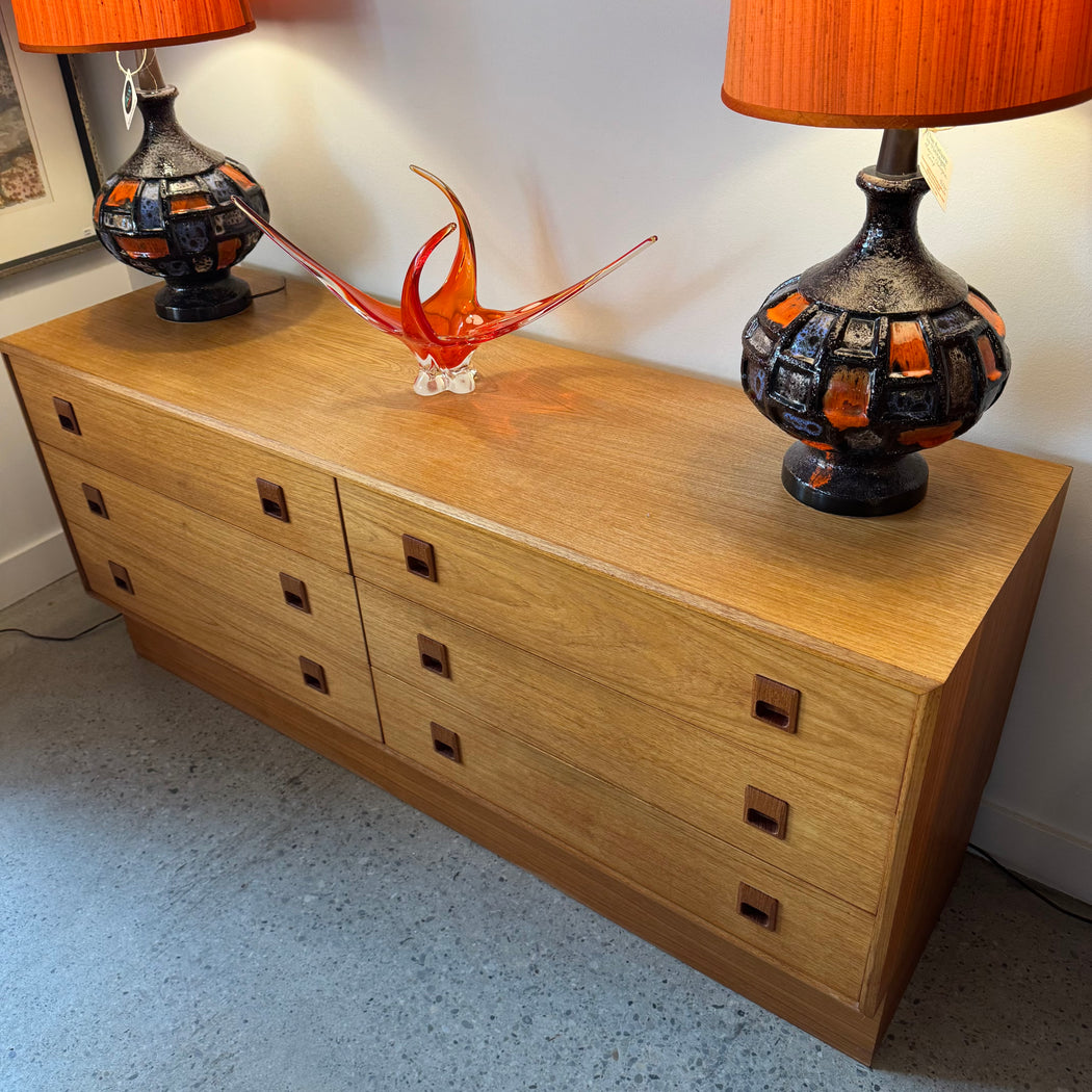 Teak Six Drawer Dresser