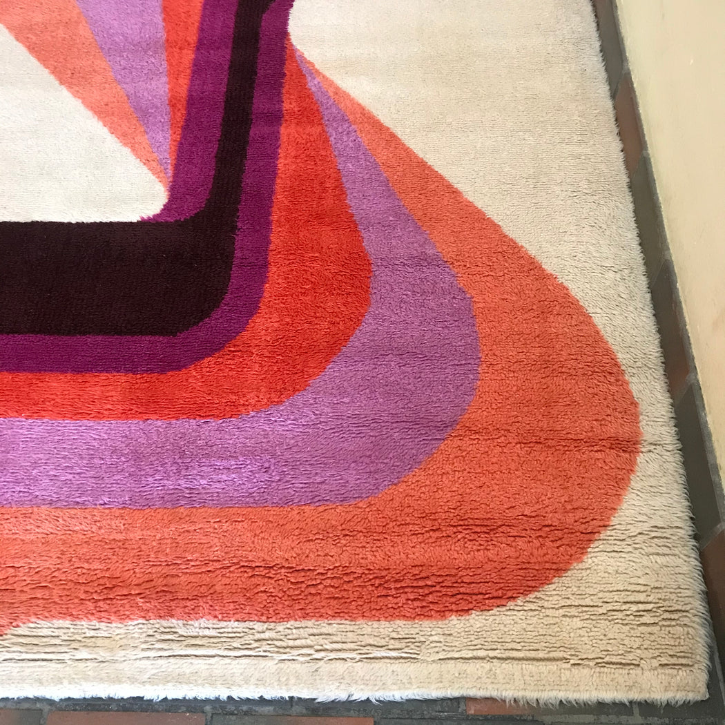 Pink Orange + Purple Rya Rug