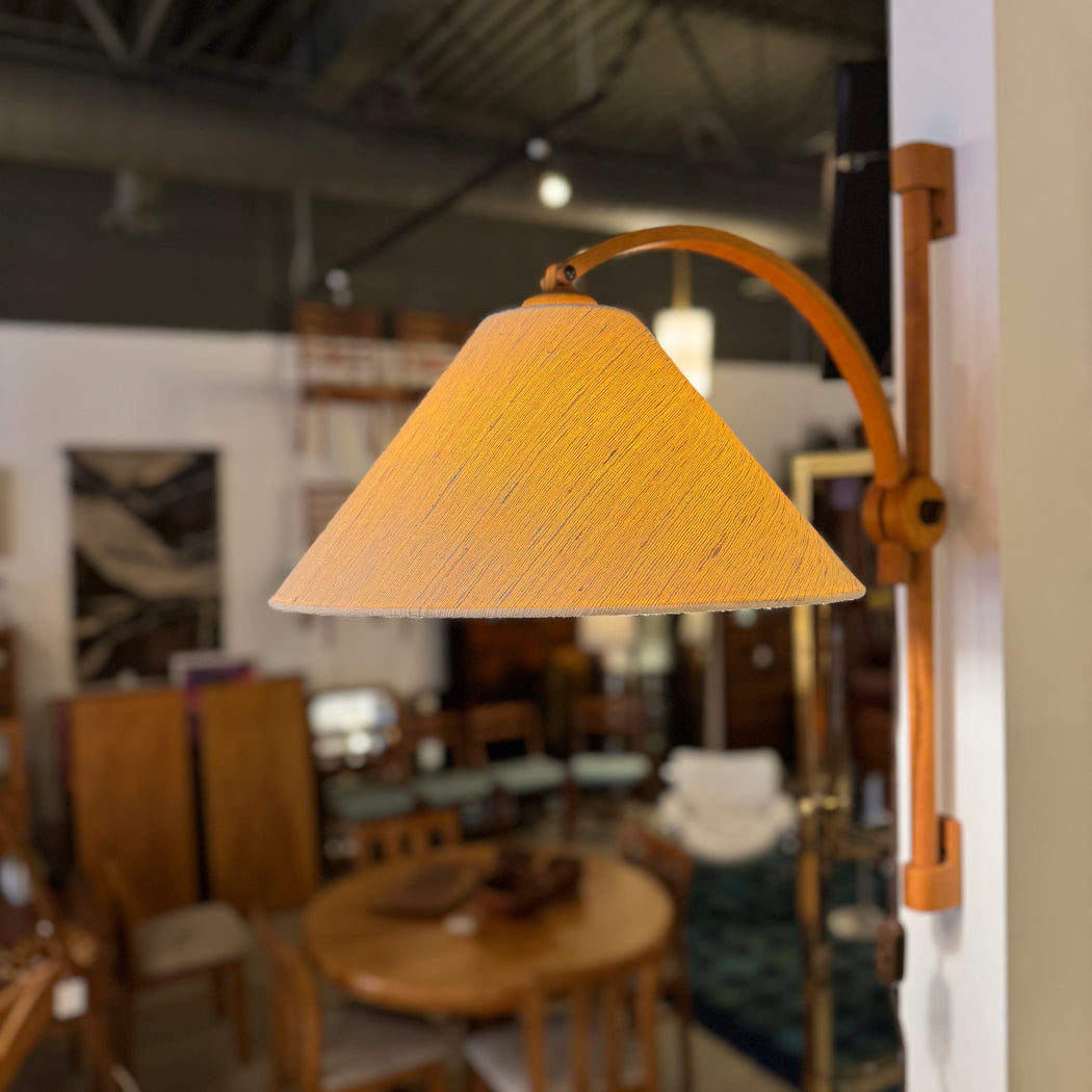 SALE • Vintage Teak Wall Lamp