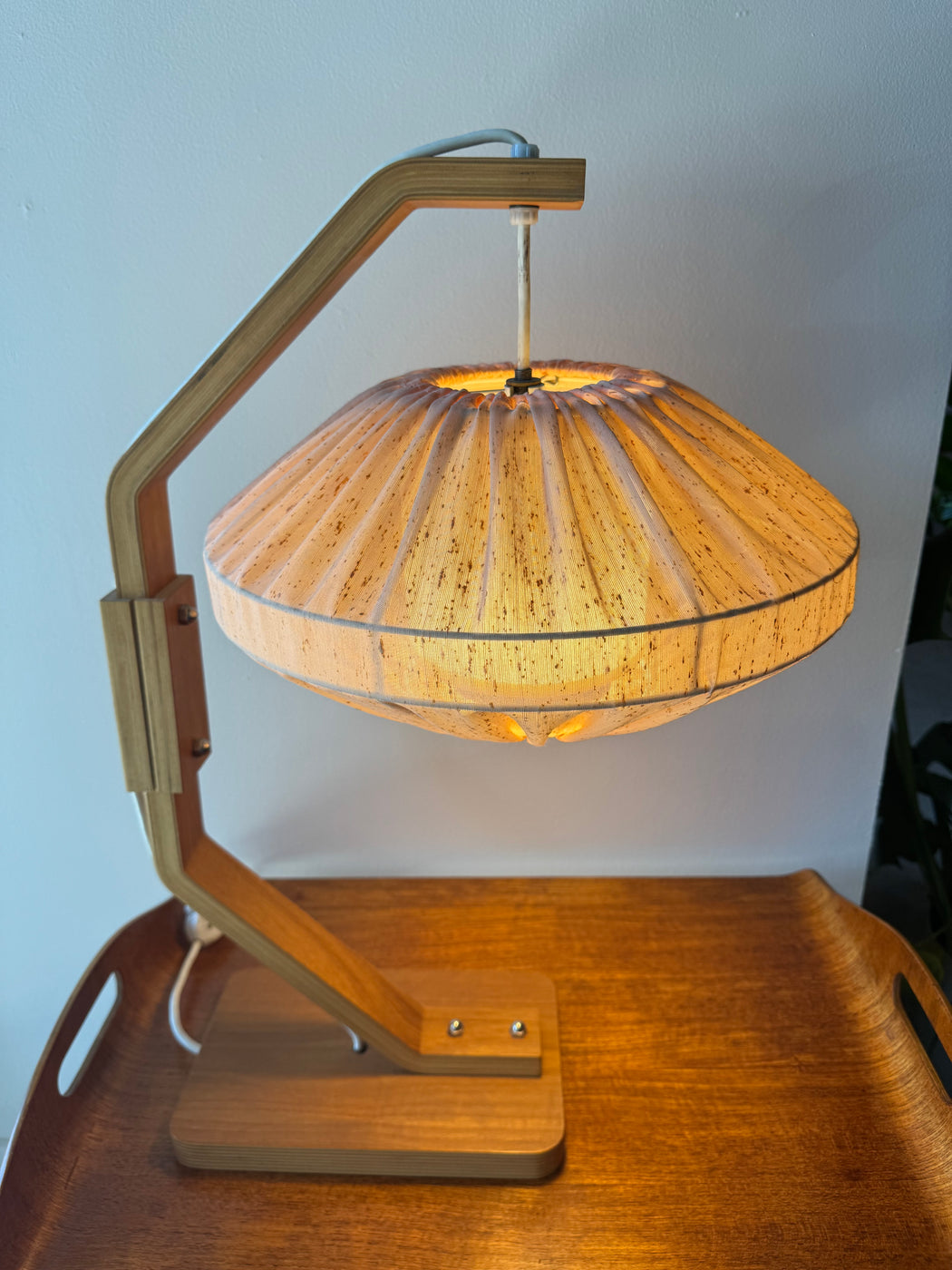 70s Bentwood Table Lamp