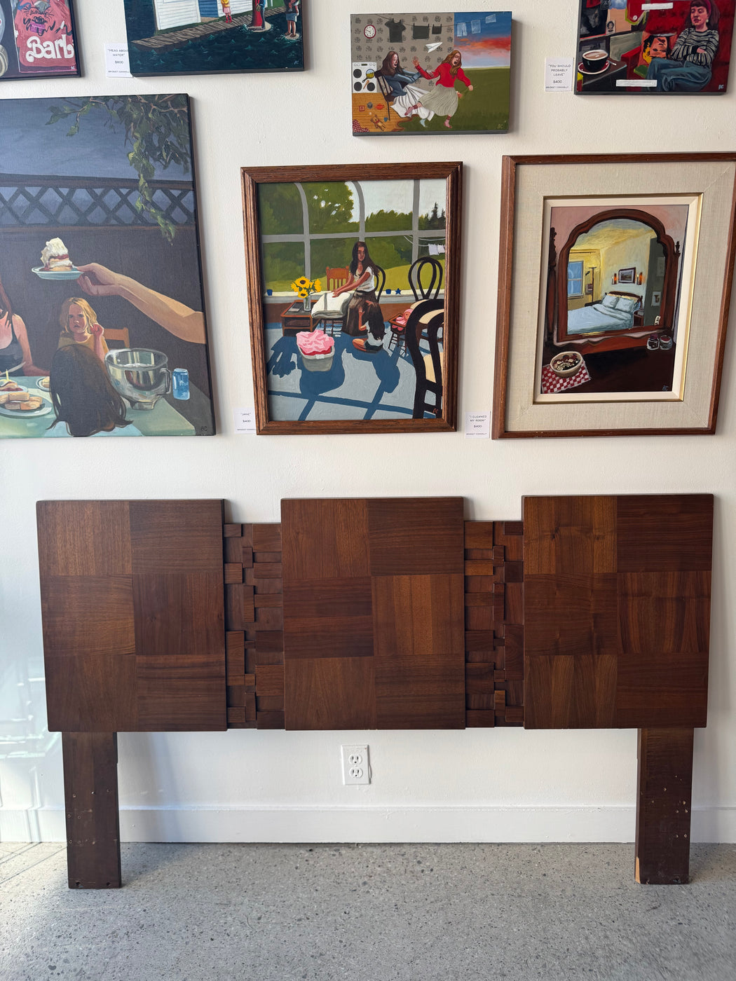 SALE • Walnut Brutalist Headboard