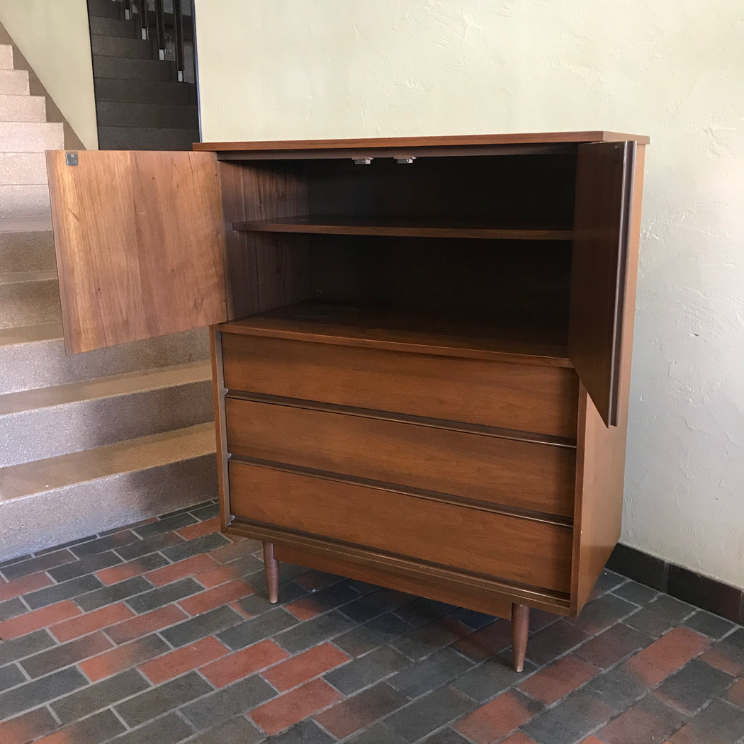 Vintage Walnut Tallboy Dresser
