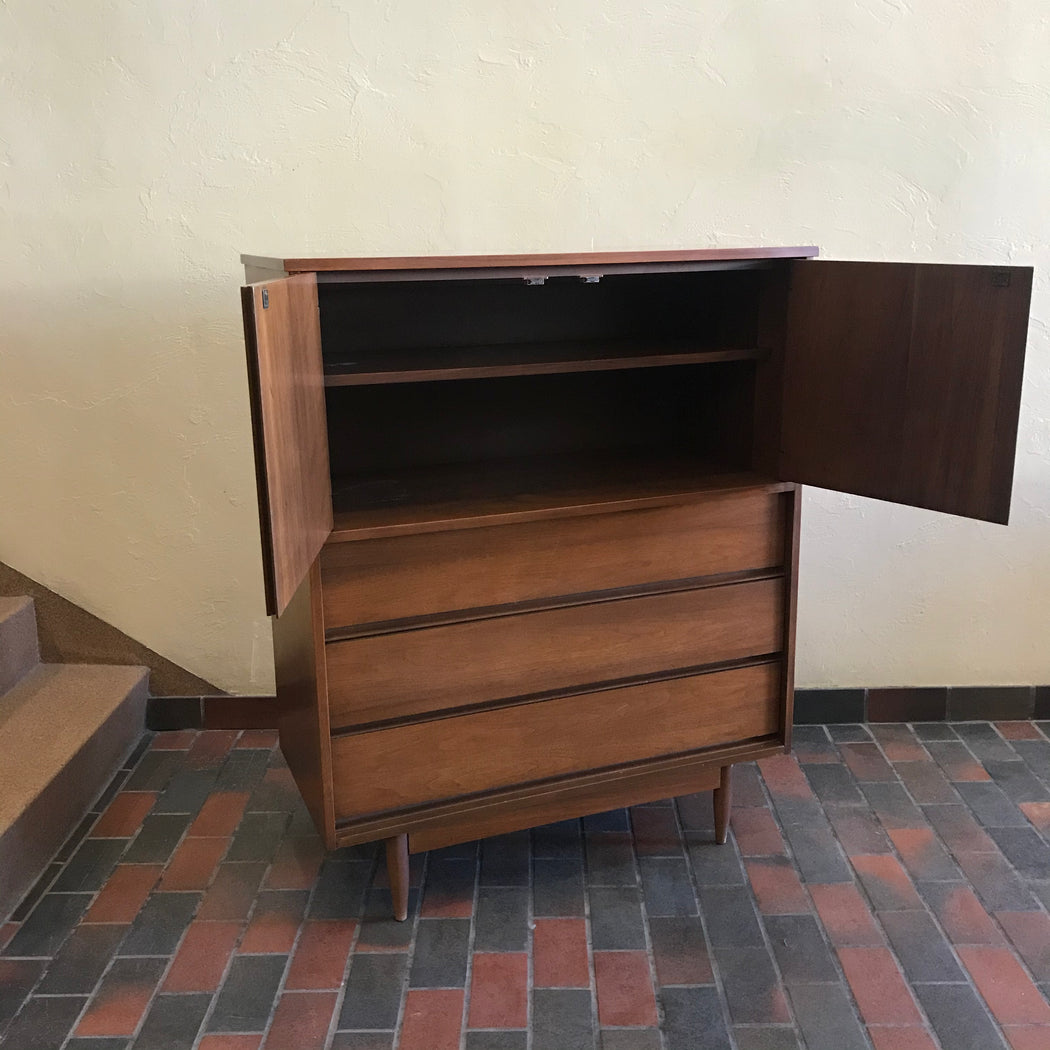 Vintage Walnut Tallboy Dresser