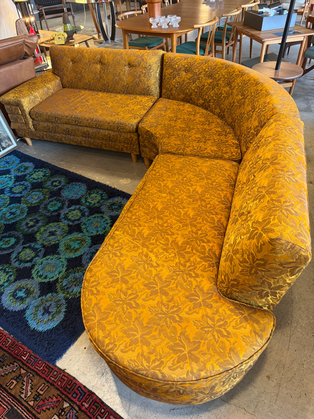 Golden Vintage Sectional Sofa