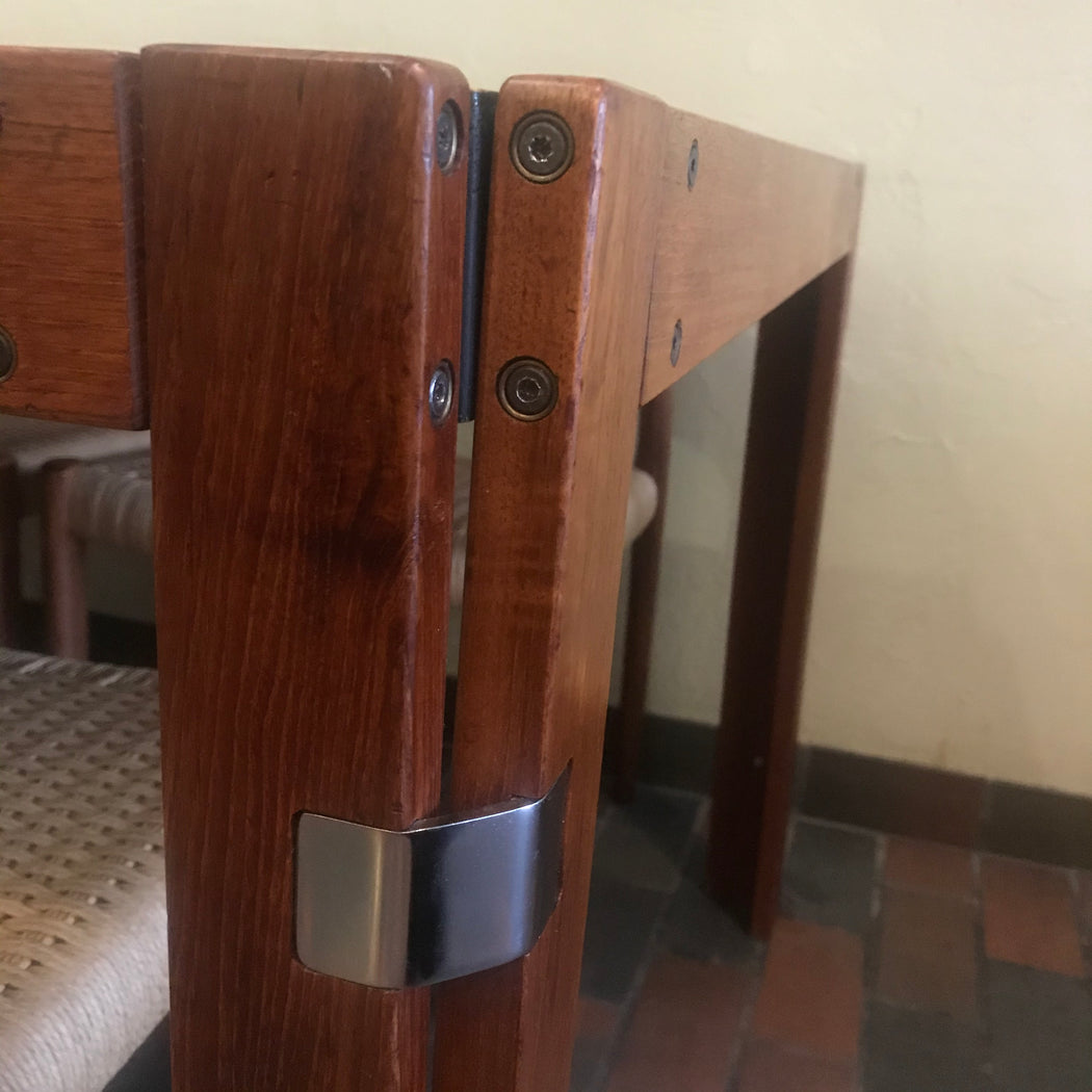 Rosewood + Chrome Dining Table