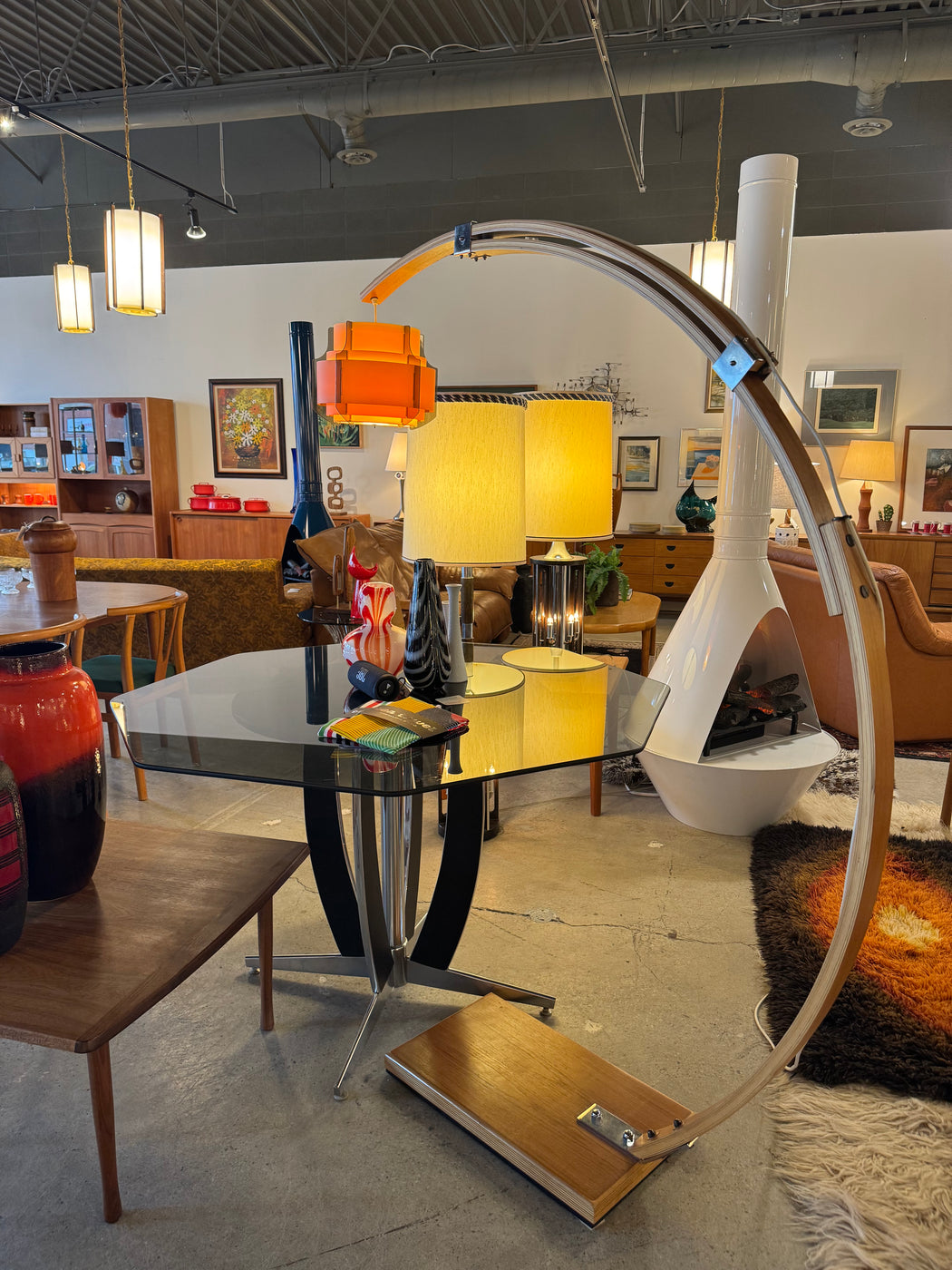 70s Bentwood Arc Lamp
