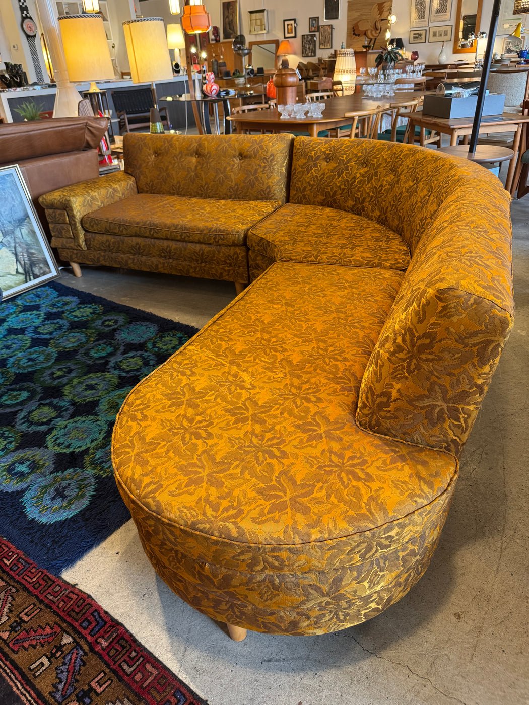 SALE • Golden Vintage Sectional Sofa
