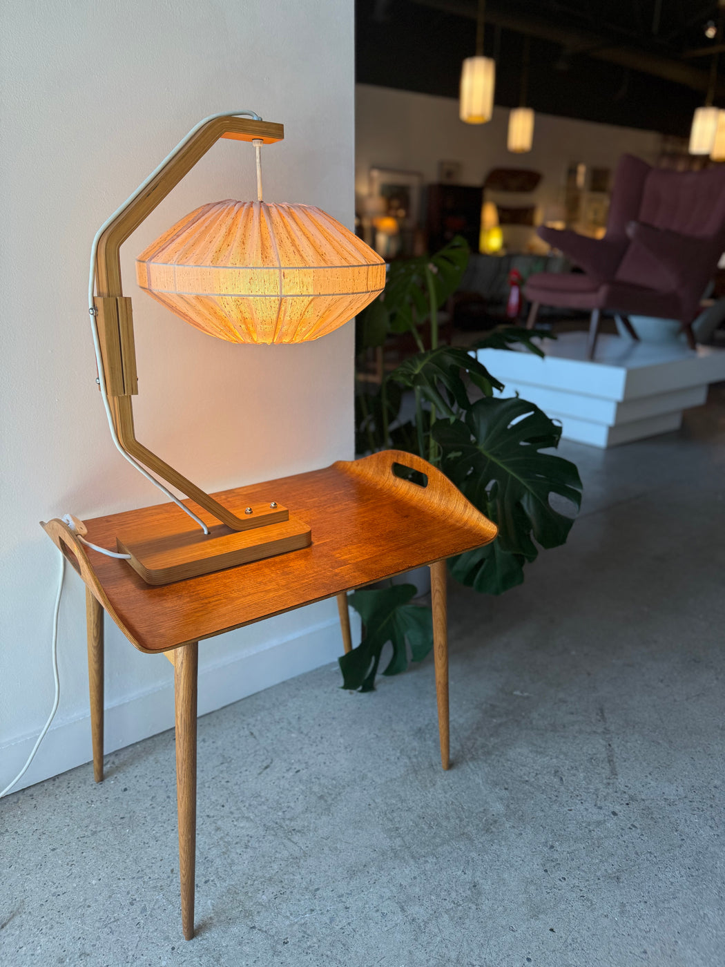 70s Bentwood Table Lamp