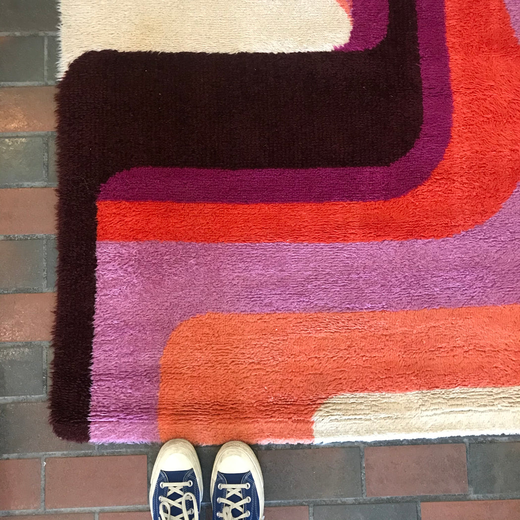 Pink Orange + Purple Rya Rug