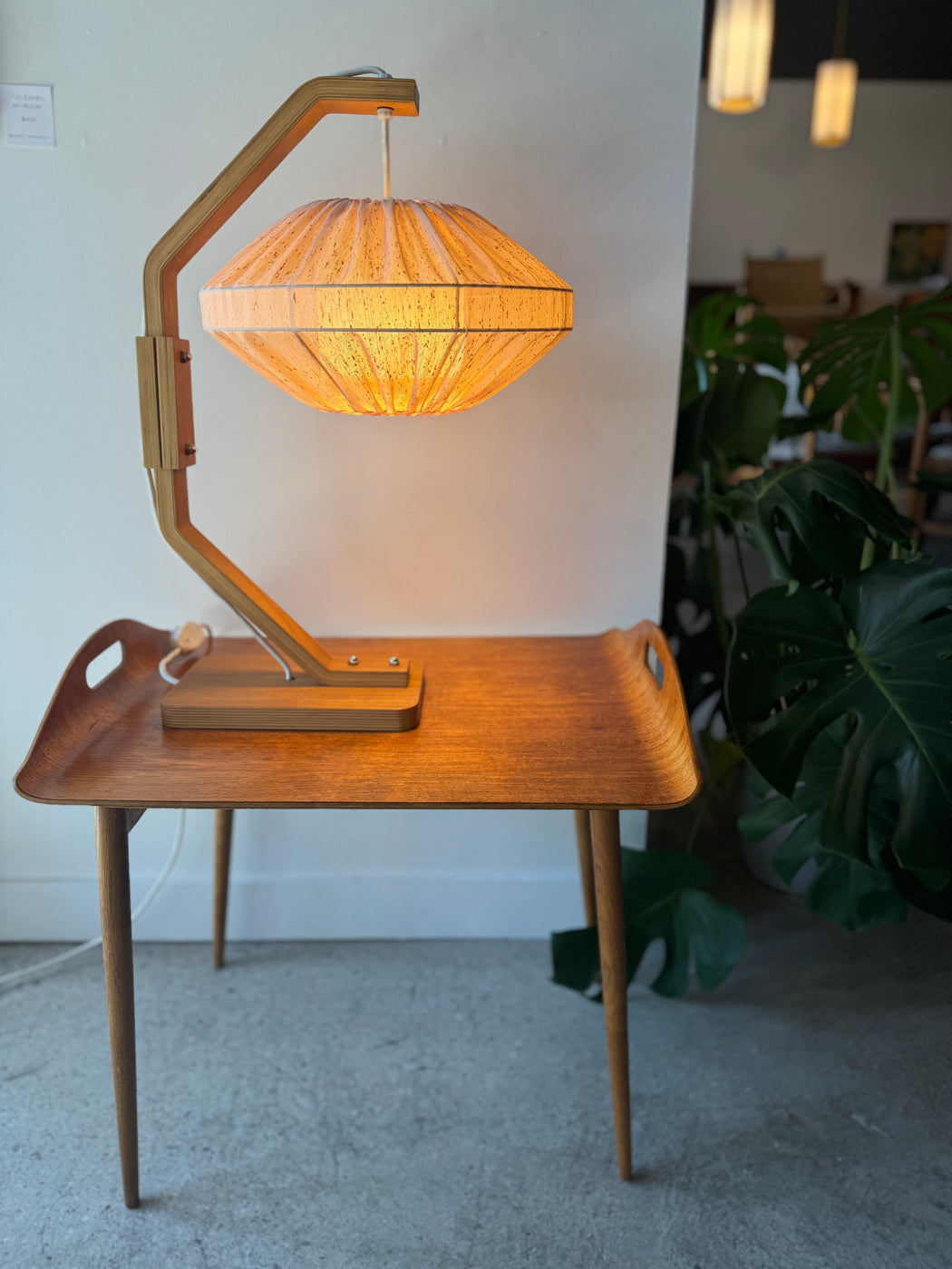70s Bentwood Table Lamp