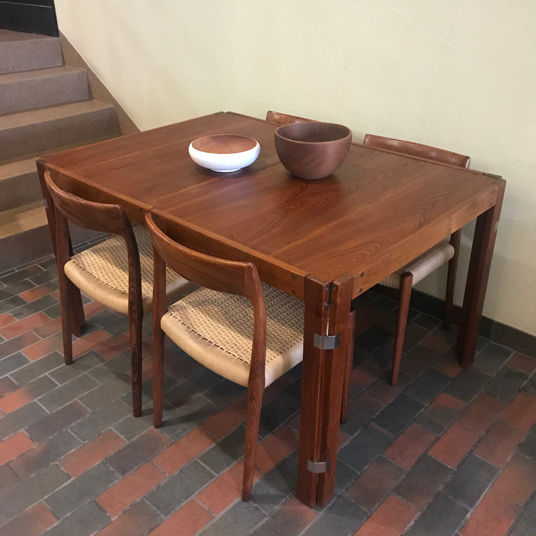 Rosewood + Chrome Dining Table