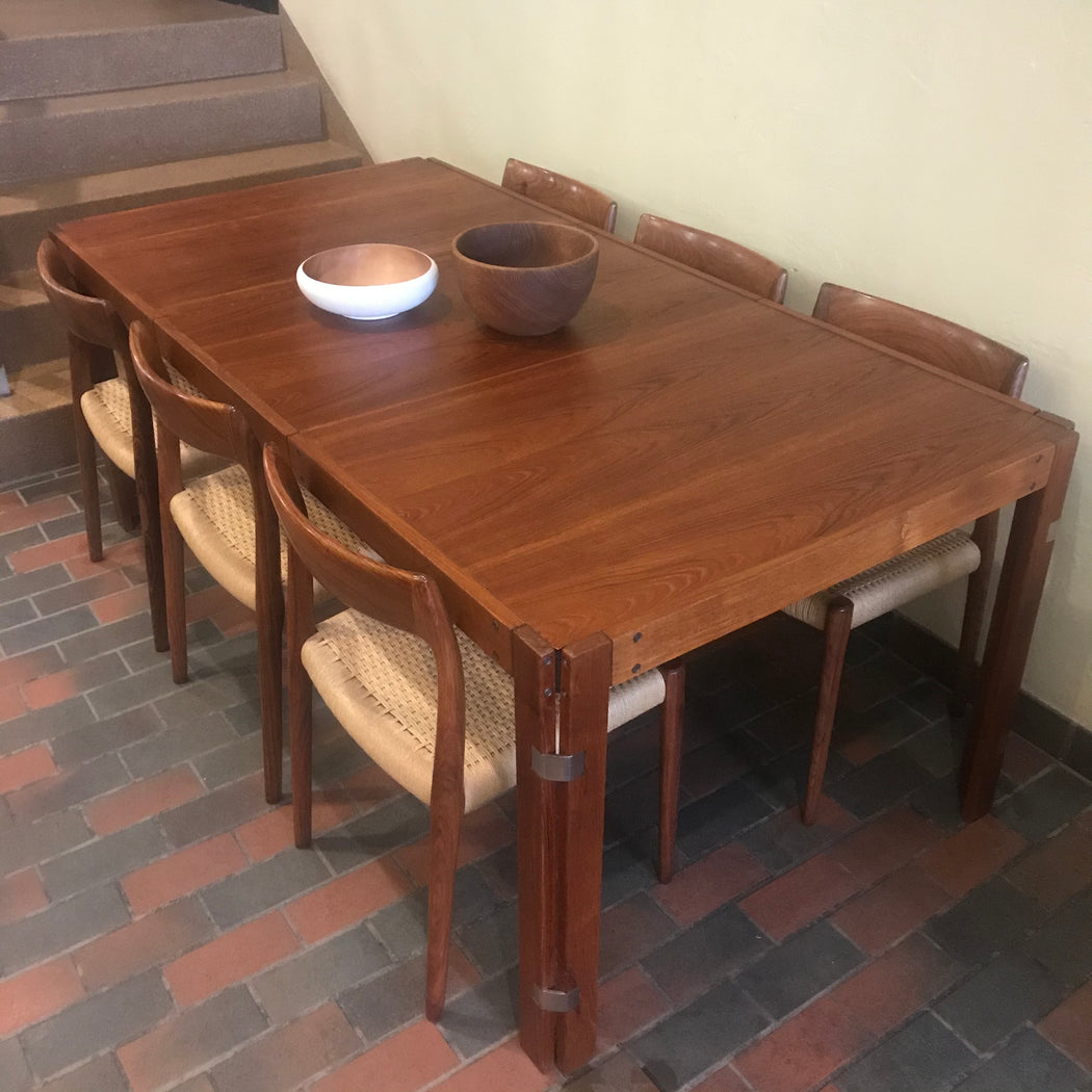 Rosewood + Chrome Dining Table
