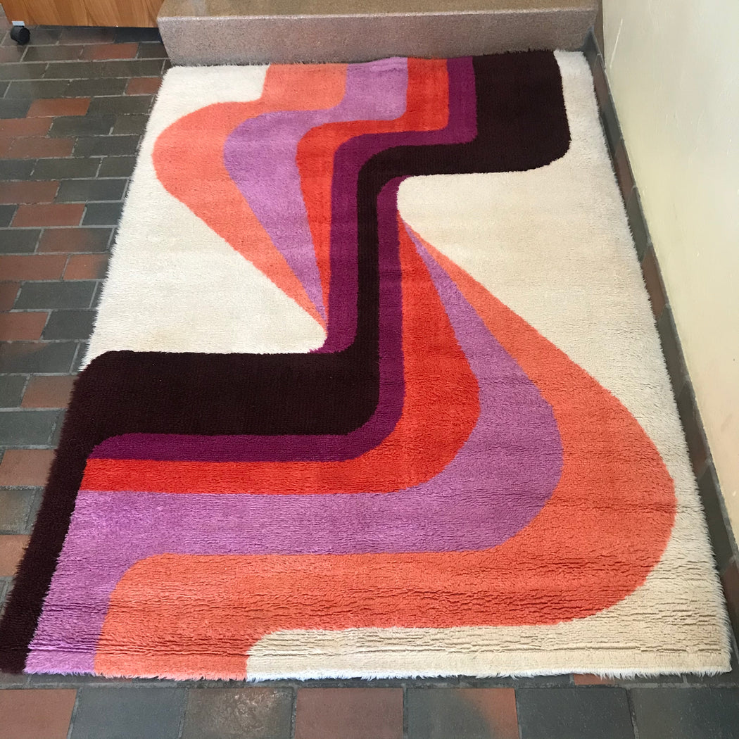 Pink Orange + Purple Rya Rug