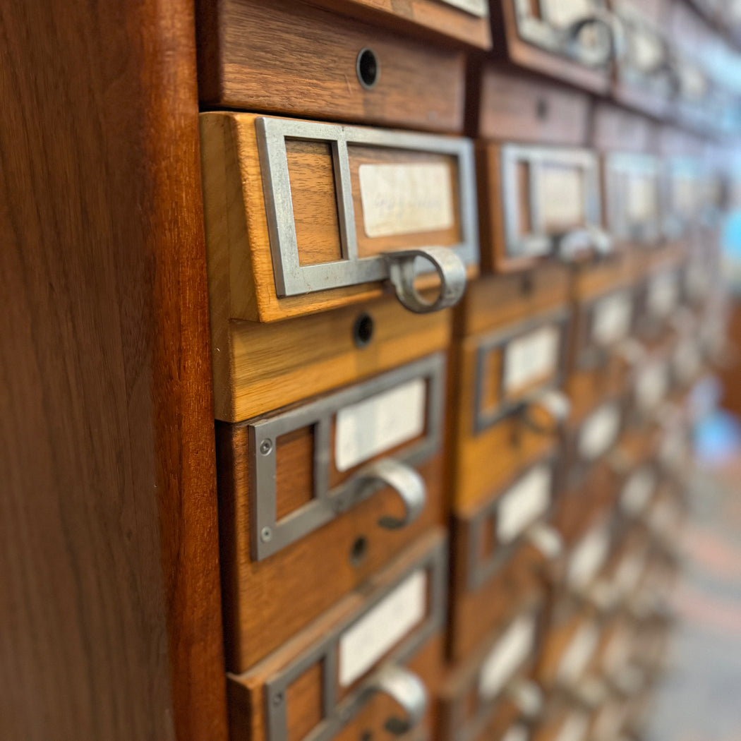 Walnut Card Catalogue Cabinet