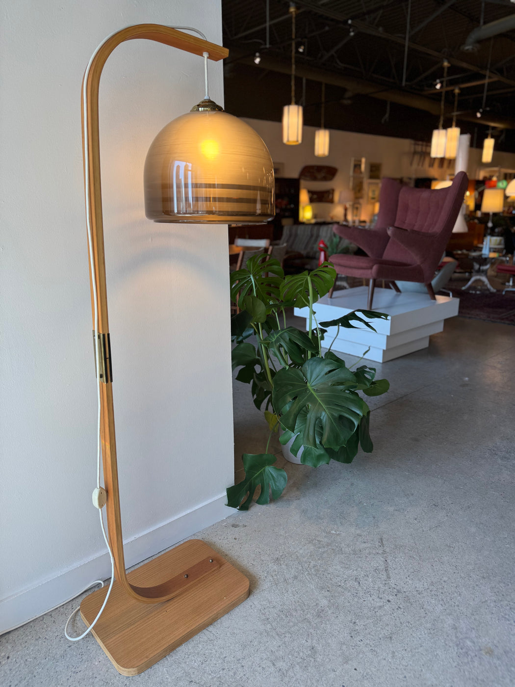 70s Bentwood Floor Lamp
