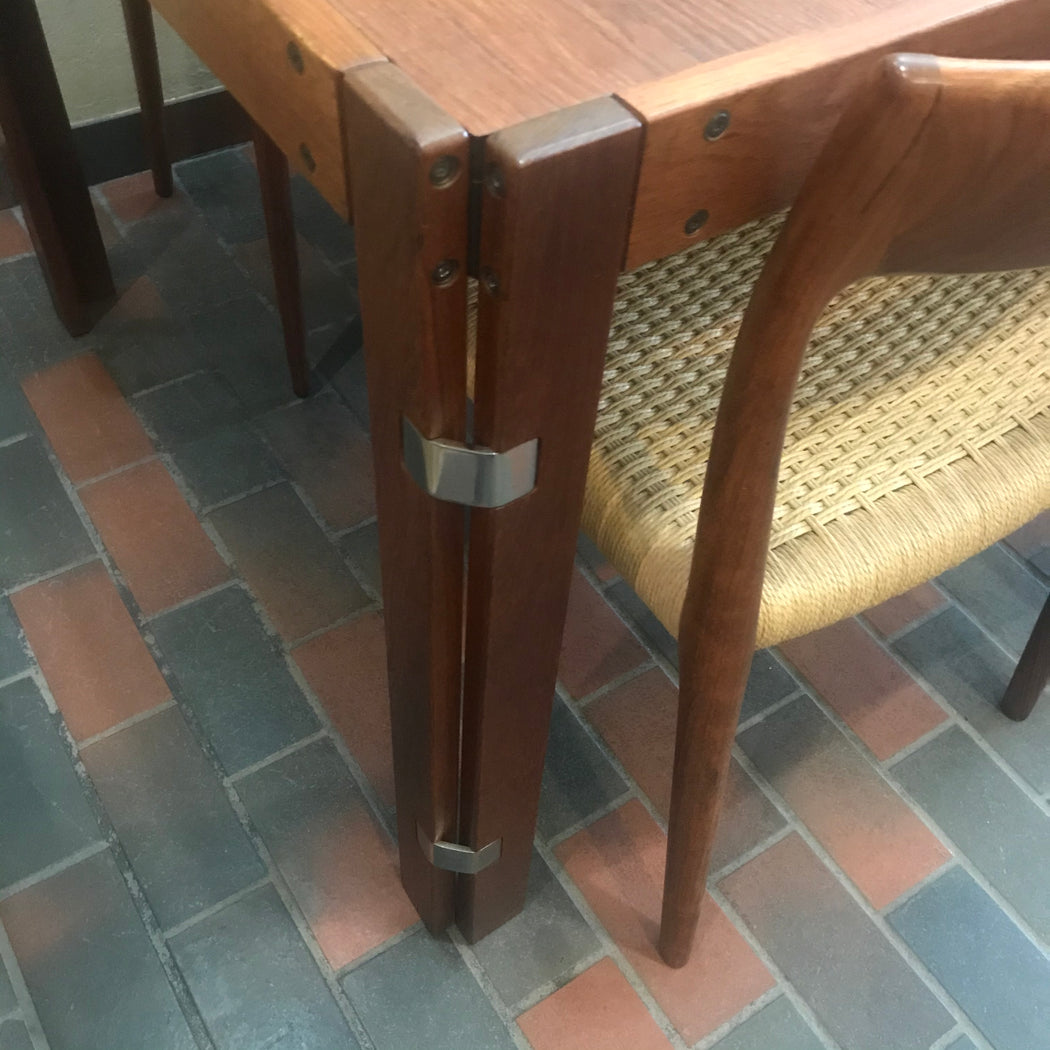 Rosewood + Chrome Dining Table