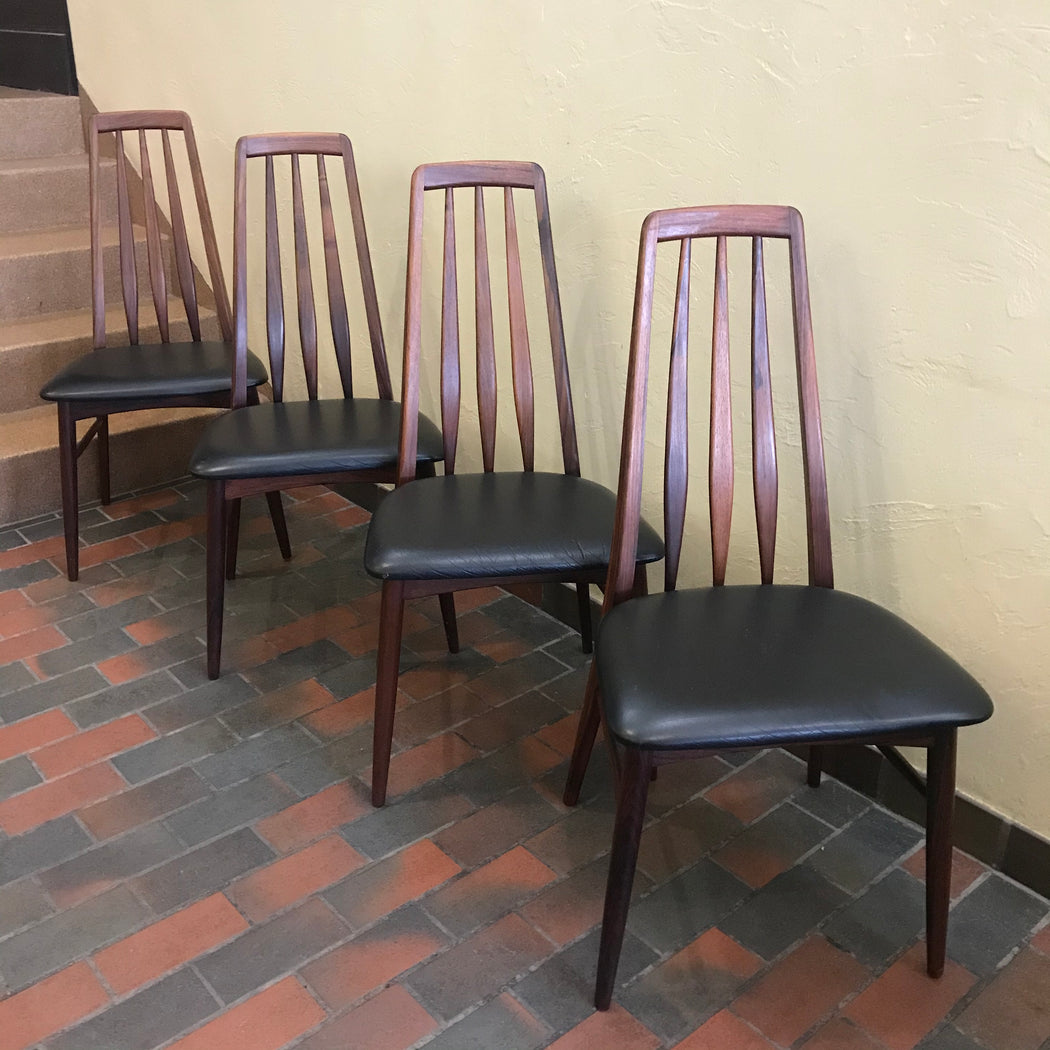 Set of Four Eva Rosewood Dining Chairs