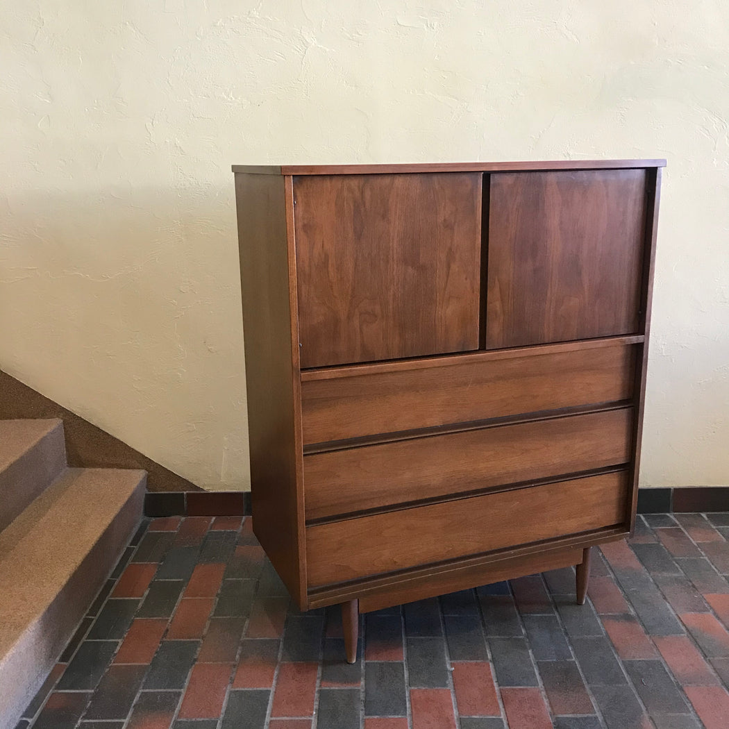 Vintage Walnut Tallboy Dresser