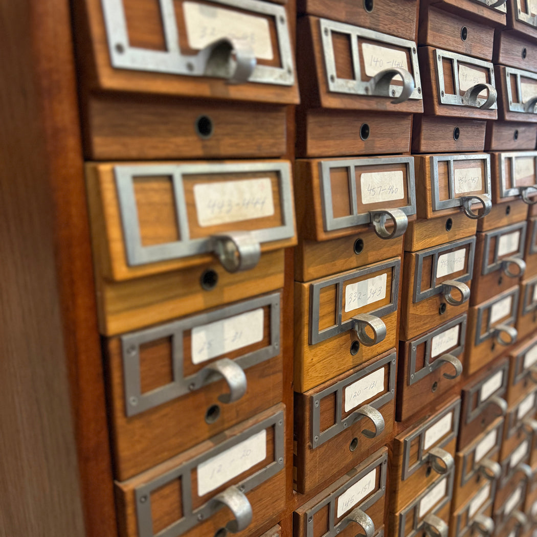 Walnut Card Catalogue Cabinet