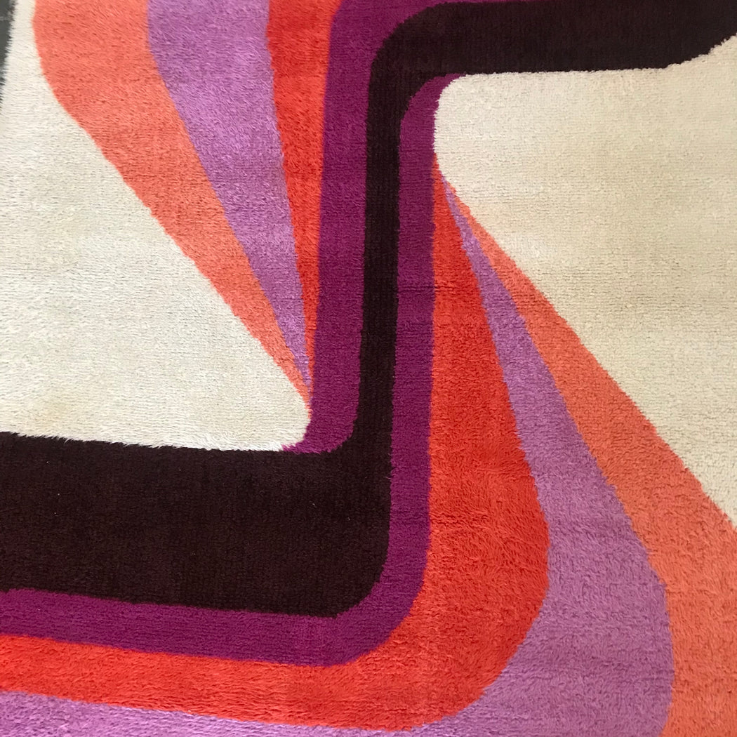 Pink Orange + Purple Rya Rug