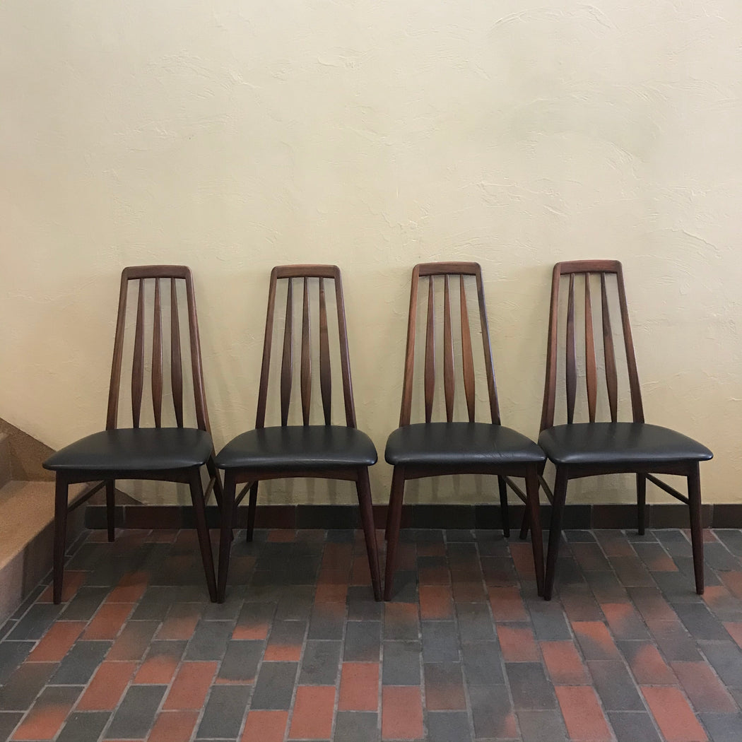 Set of Four Eva Rosewood Dining Chairs