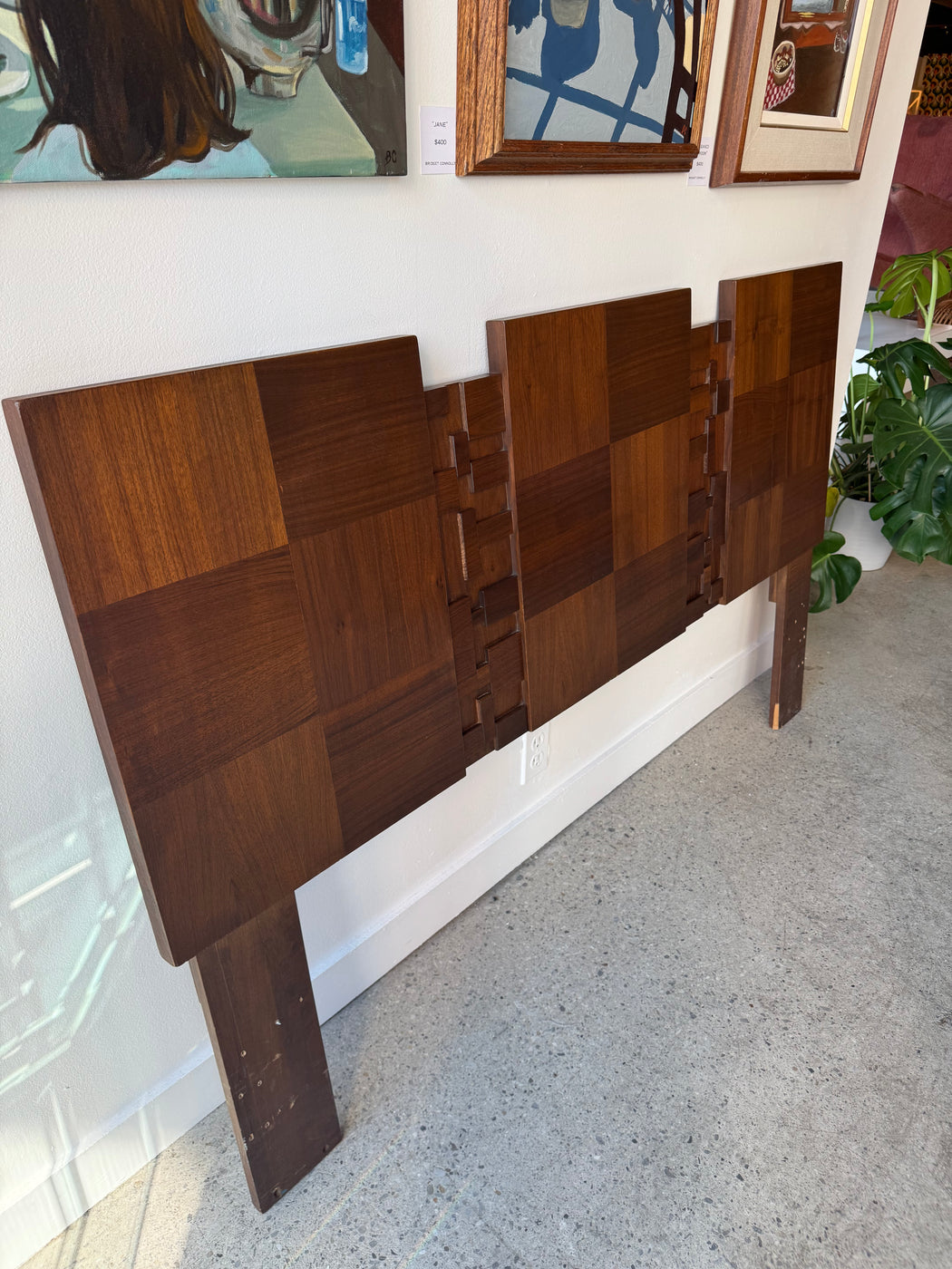 SALE • Walnut Brutalist Headboard