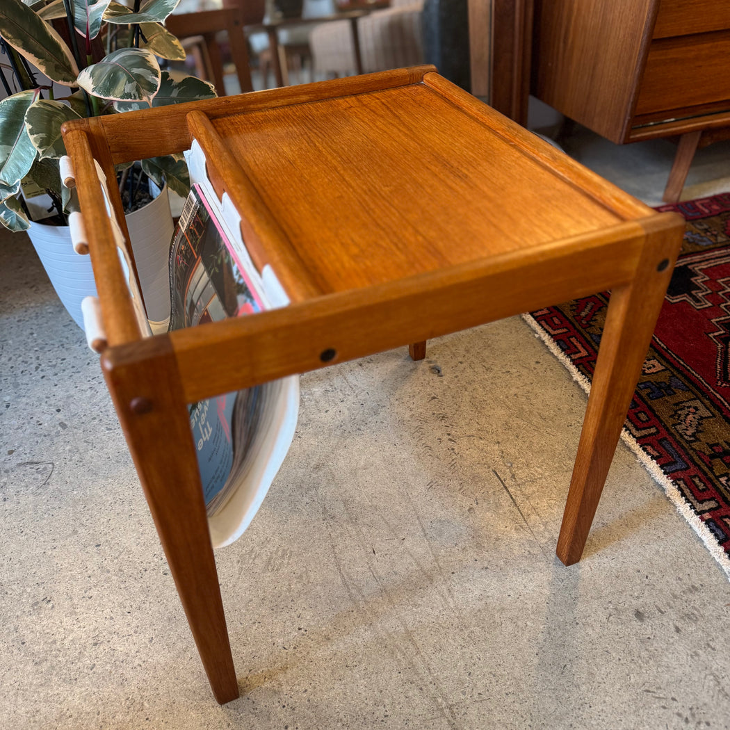 Teak Magazine Rack Table