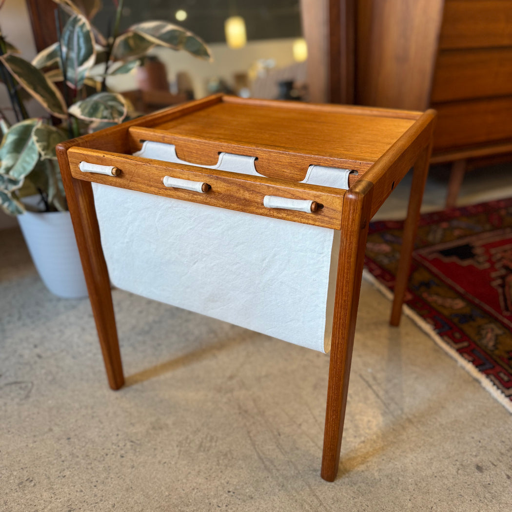 Teak Magazine Rack Table