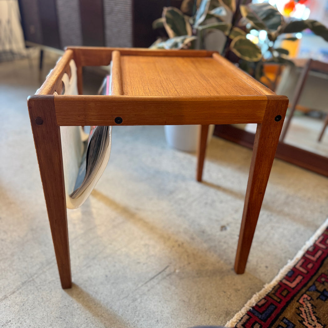 Teak Magazine Rack Table