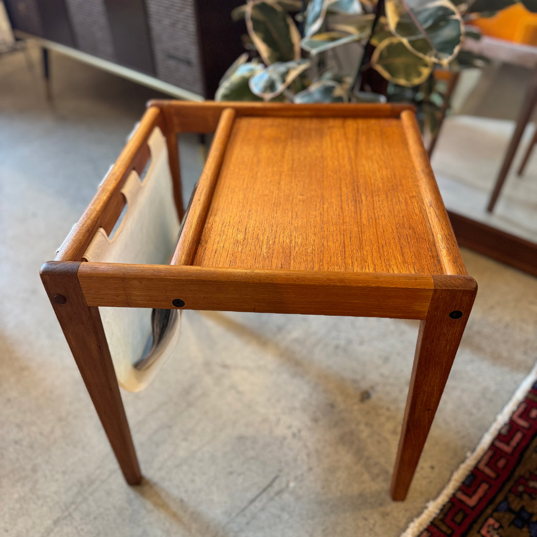 Teak Magazine Rack Table