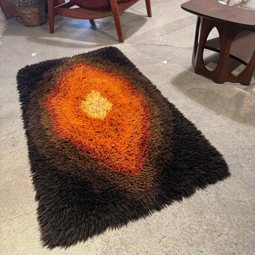 Small Yellow Orange Brown Rya Rug