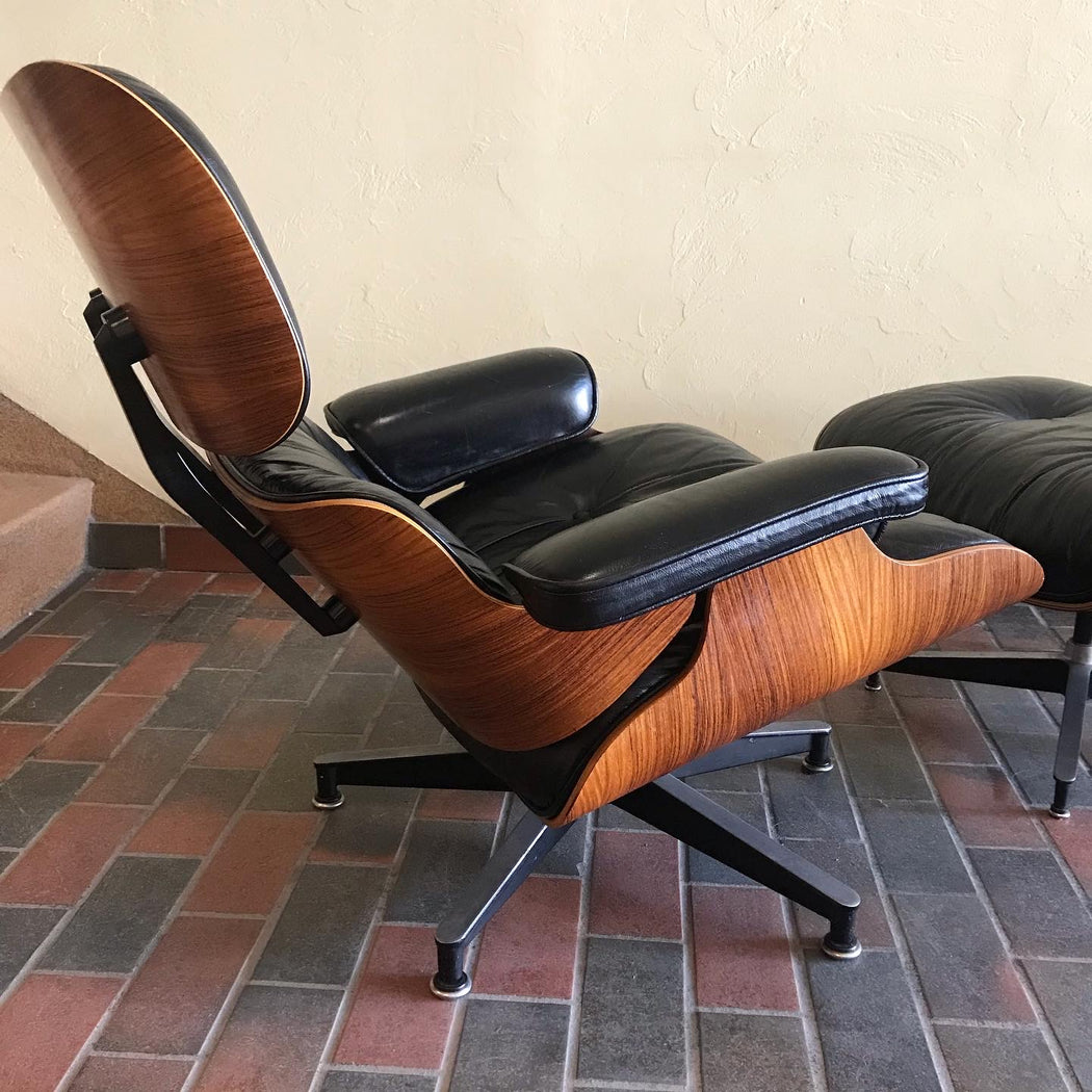 Authentic 1977 Rosewood Eames Lounger + Ottoman
