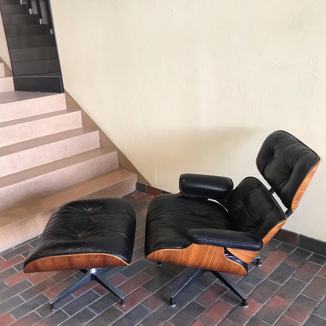 Authentic 1977 Rosewood Eames Lounger + Ottoman