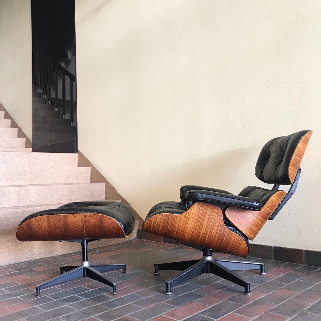 Authentic 1977 Rosewood Eames Lounger + Ottoman