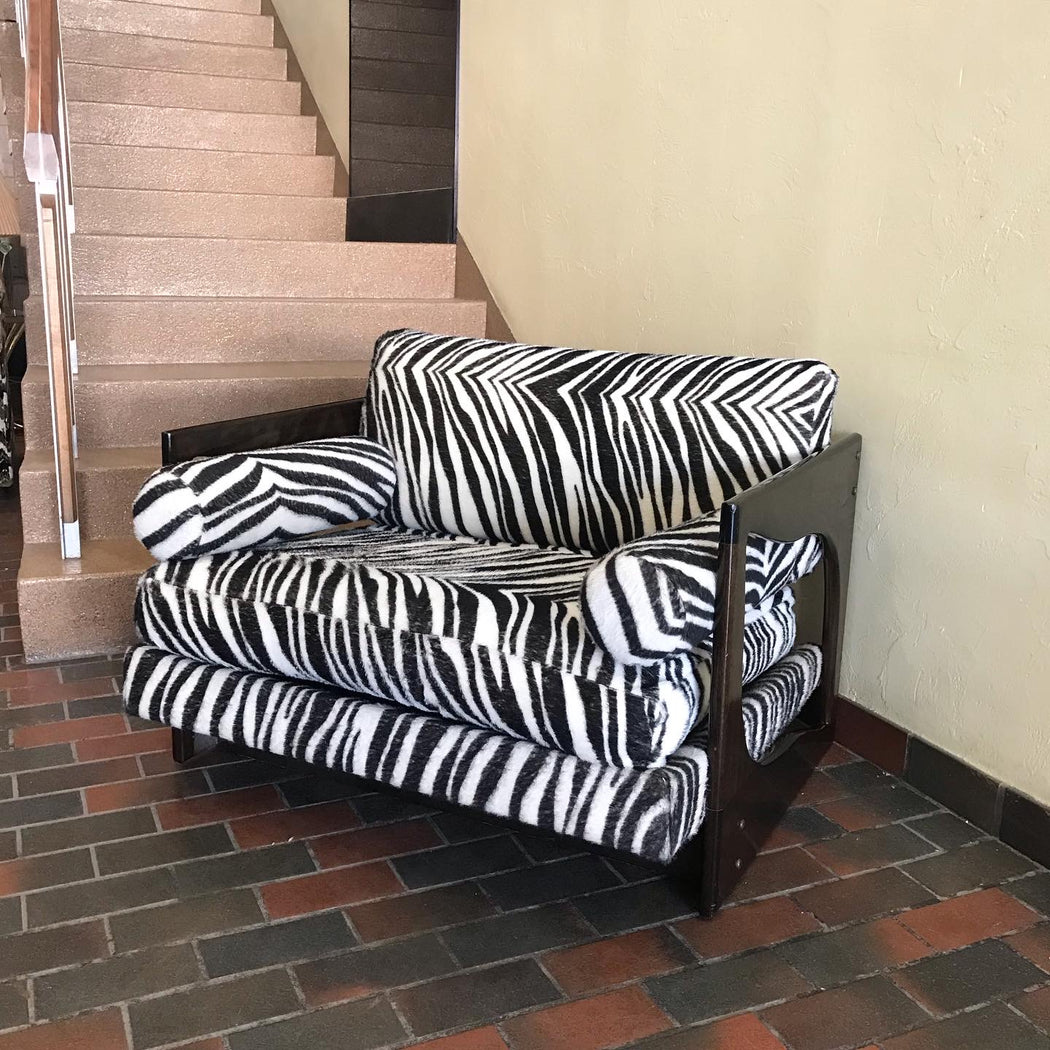 SALE • Vintage Zebra Couch + Chair
