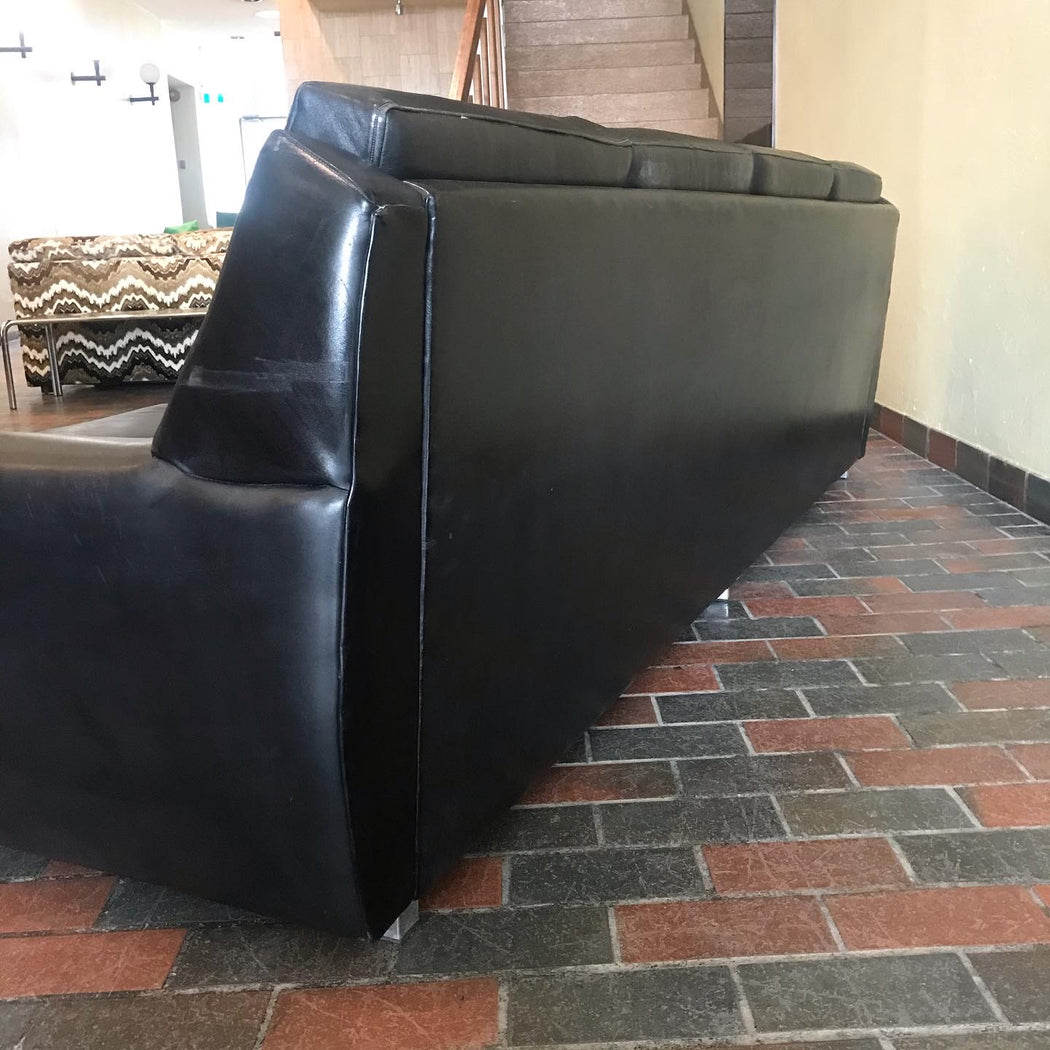 1970s Four Seat Leather Sofa