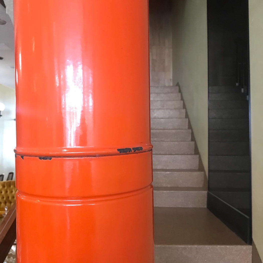 Midcentury Malm Orange Fireplace