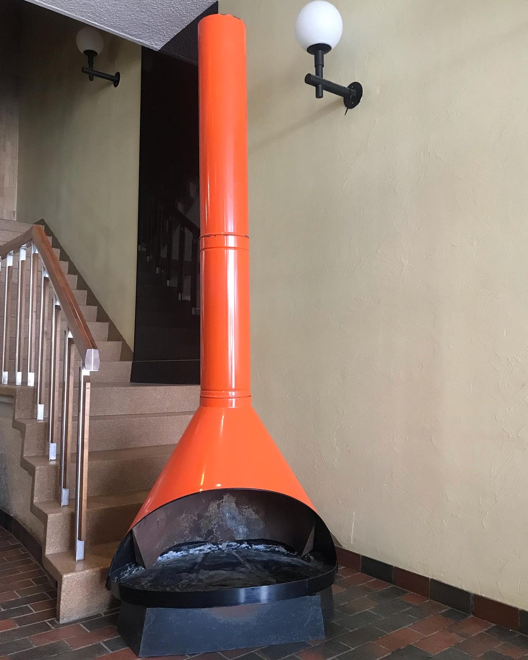 Midcentury Malm Orange Fireplace