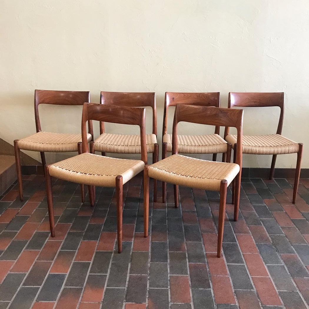 Set of 6 Rosewood Moller Chairs