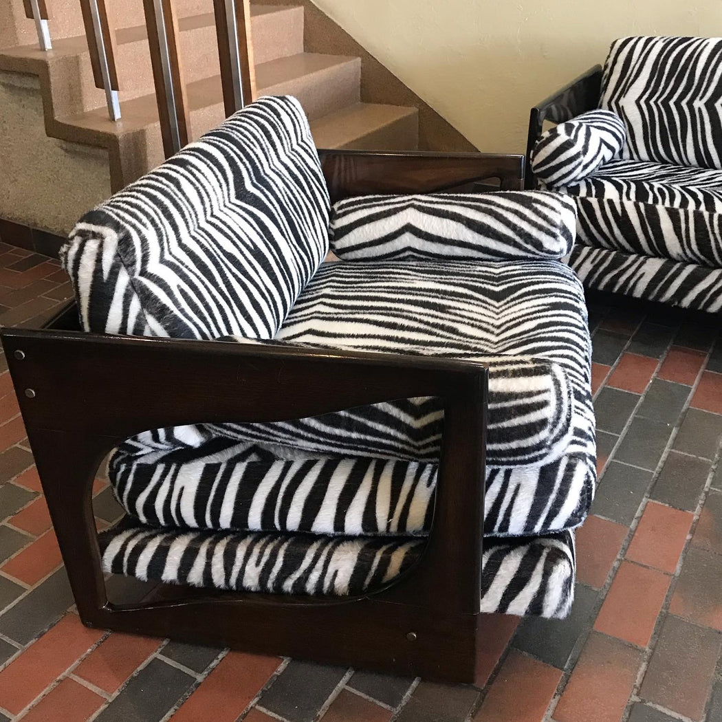 SALE • Vintage Zebra Couch + Chair