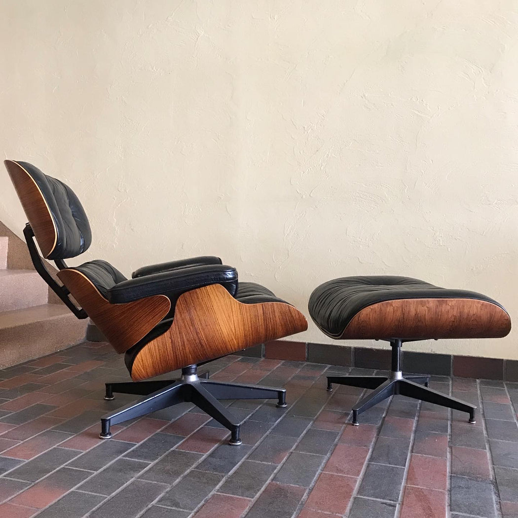 Authentic 1977 Rosewood Eames Lounger + Ottoman