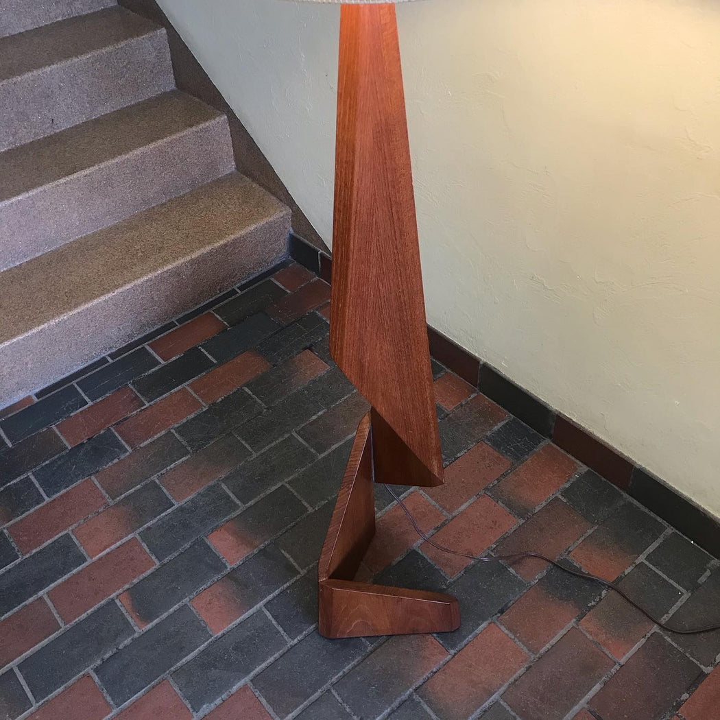 Teak Zig Zag Floor Lamp