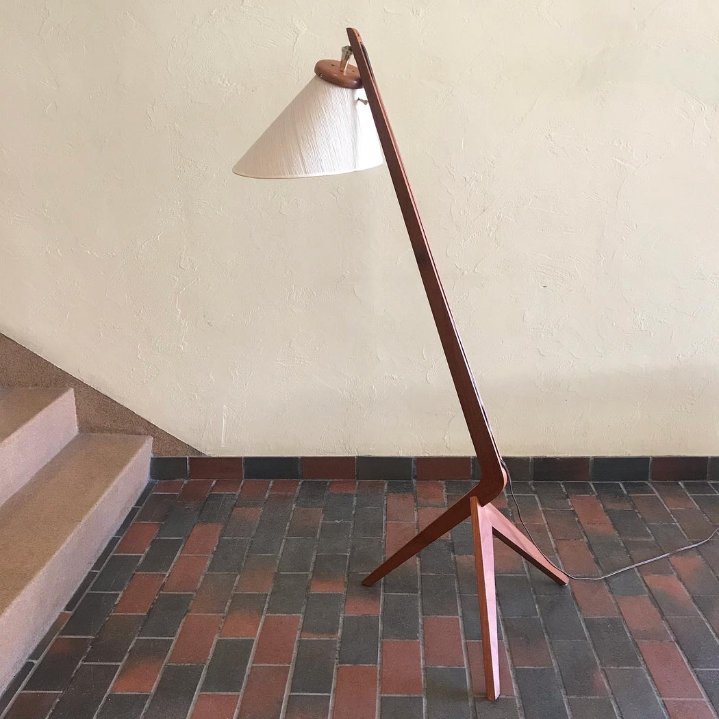 Midcentury Teak Boomerang Floor Lamp