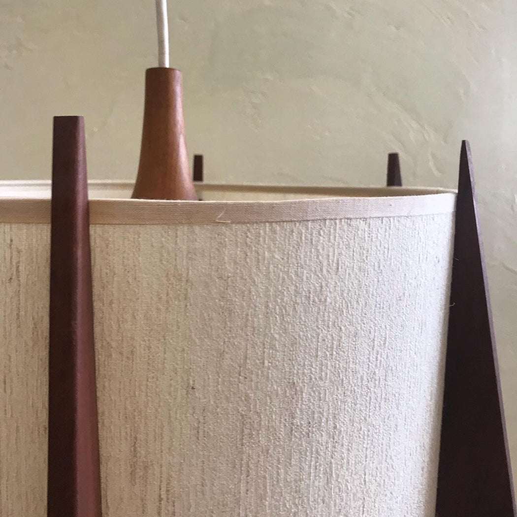 Teak Rocket Style Ceiling Lamp